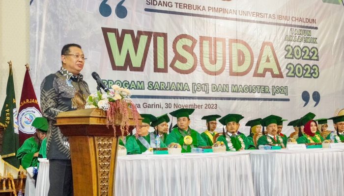 Pada Orasi Ilmiah Sidang Terbuka di Universitas Ibnu Chaldun Ketua MPR Dorong Penerapan Kepemimpinan Digital