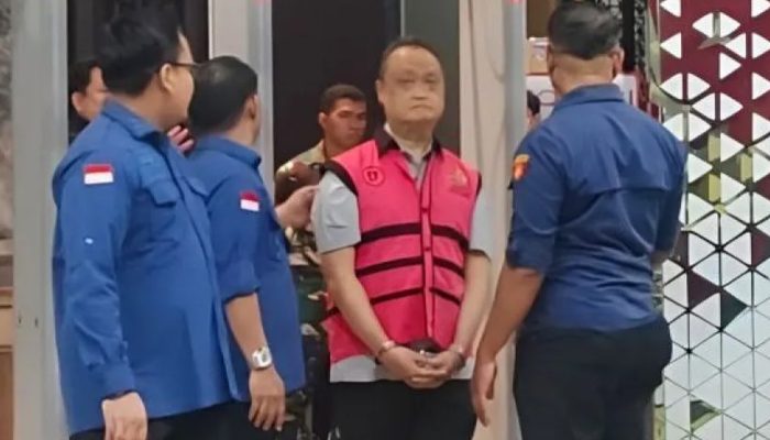 Suasana konferensi pers di Gedung Jampidsus Kejagung RI terkait penetapan tersangka kasus korupsi pengadaan minyak Petral.